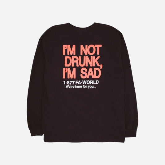Fucking Awesome - Drunk And Sad Longsleeve Tee - Black