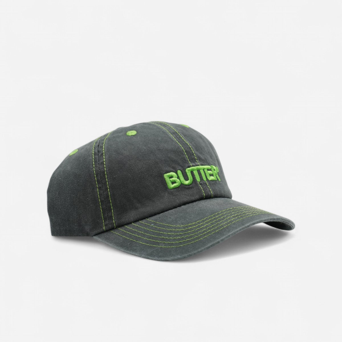 Butter Goods - Rounded Logo 6 Panel Cap - Washed Black