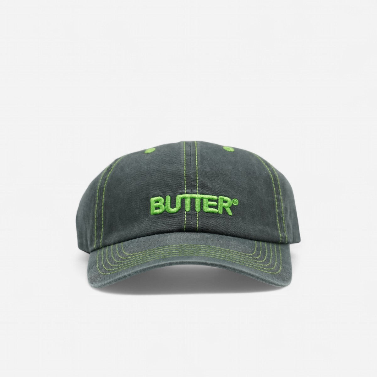 Butter Goods - Rounded Logo 6 Panel Cap - Washed Black