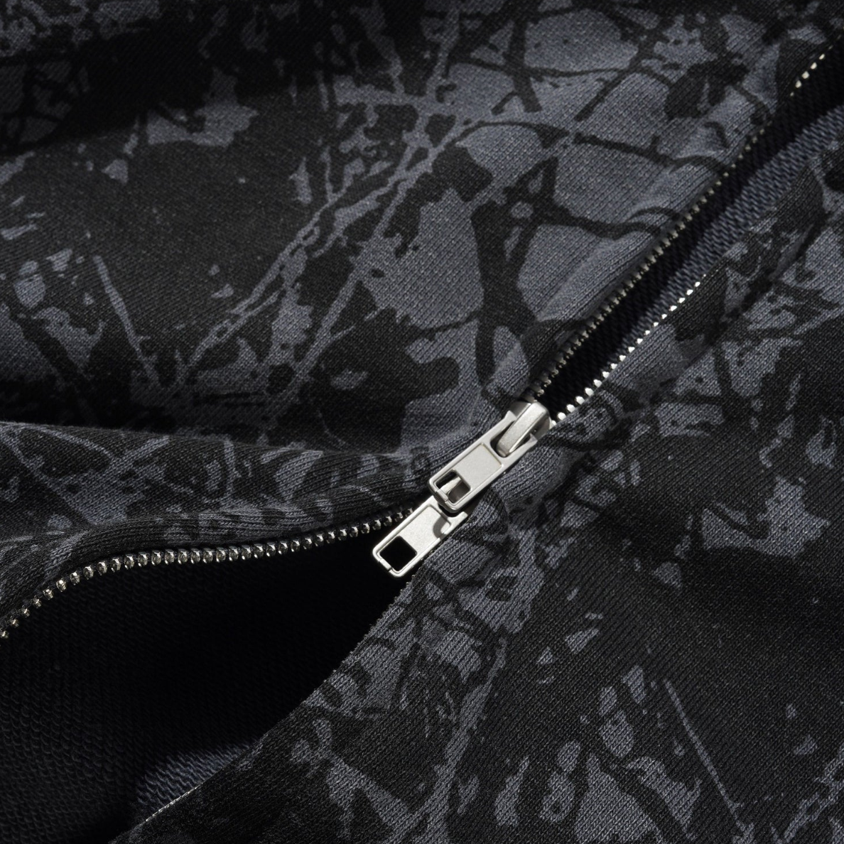 Butter Goods - Woods Camo Zip-Thru Hood - Washed Black