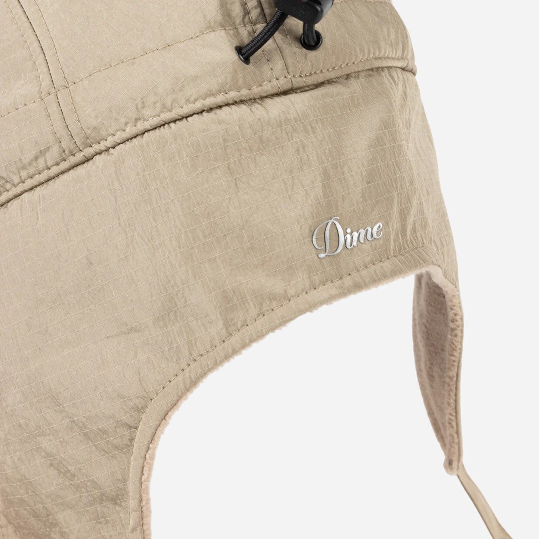 Dime - Cursive Earflap Cap - Tan