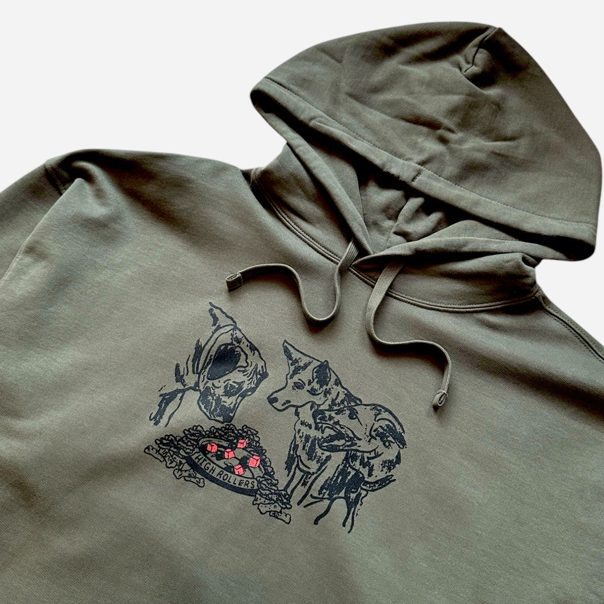 High Rollers - Doggie Dice Hoodie - Khaki/Black