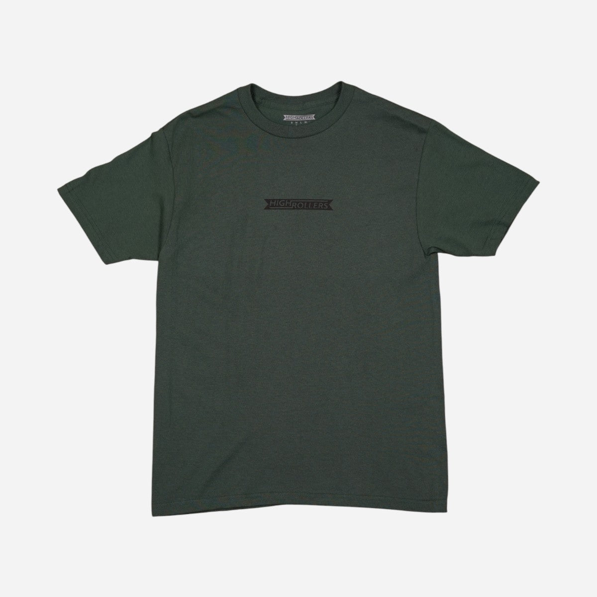 High Rollers - Coat of Arms Ribbon Logo Tee - Forest Green/Black