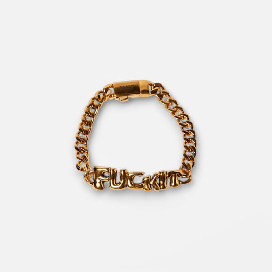 HUF - Fuck It Warped ID Bracelet - Gold