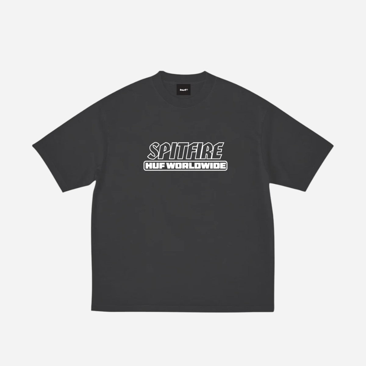 HUF x Spitfire - Burn Heavyweight Tee - Washed Black