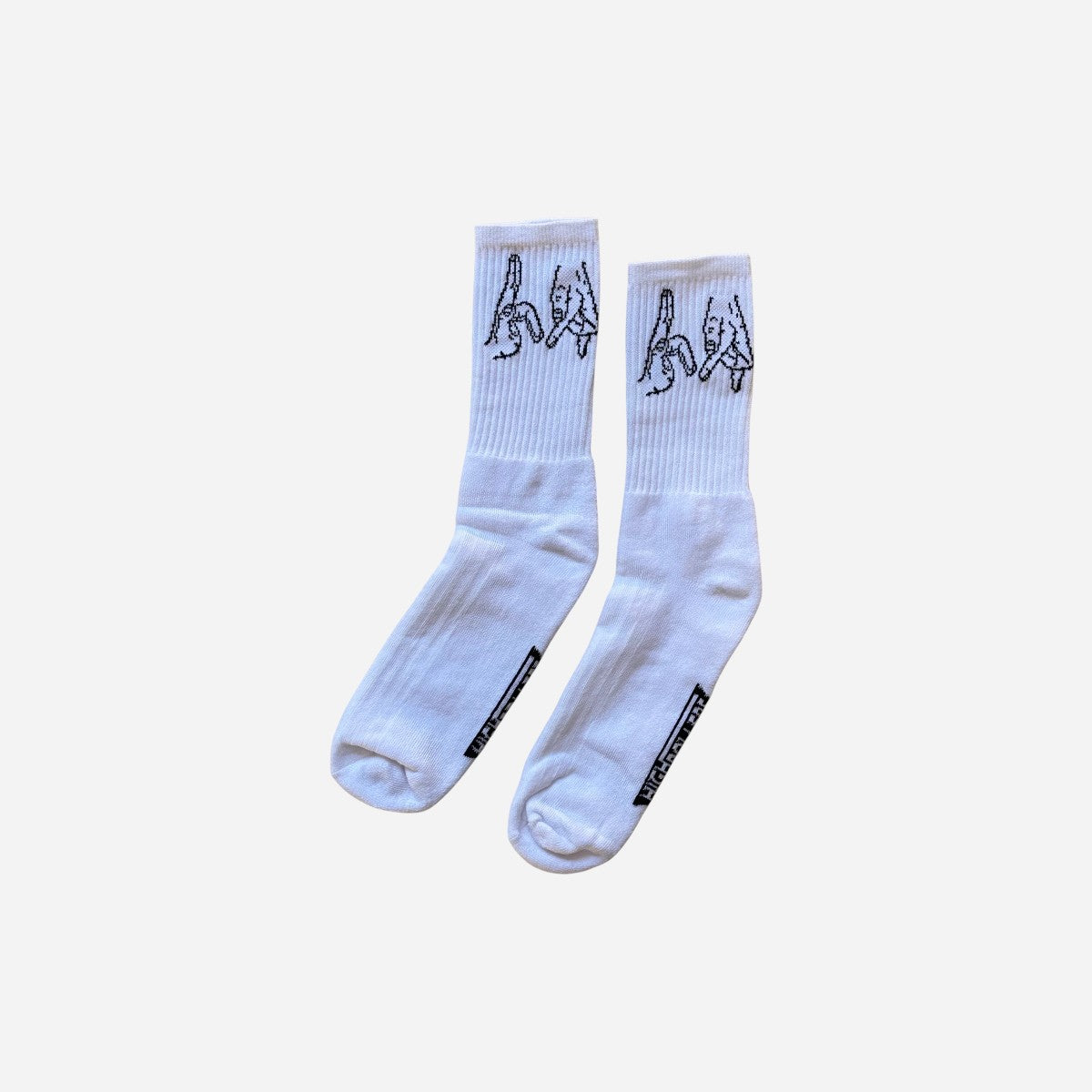 High Rollers - Gang Sign Socks - White