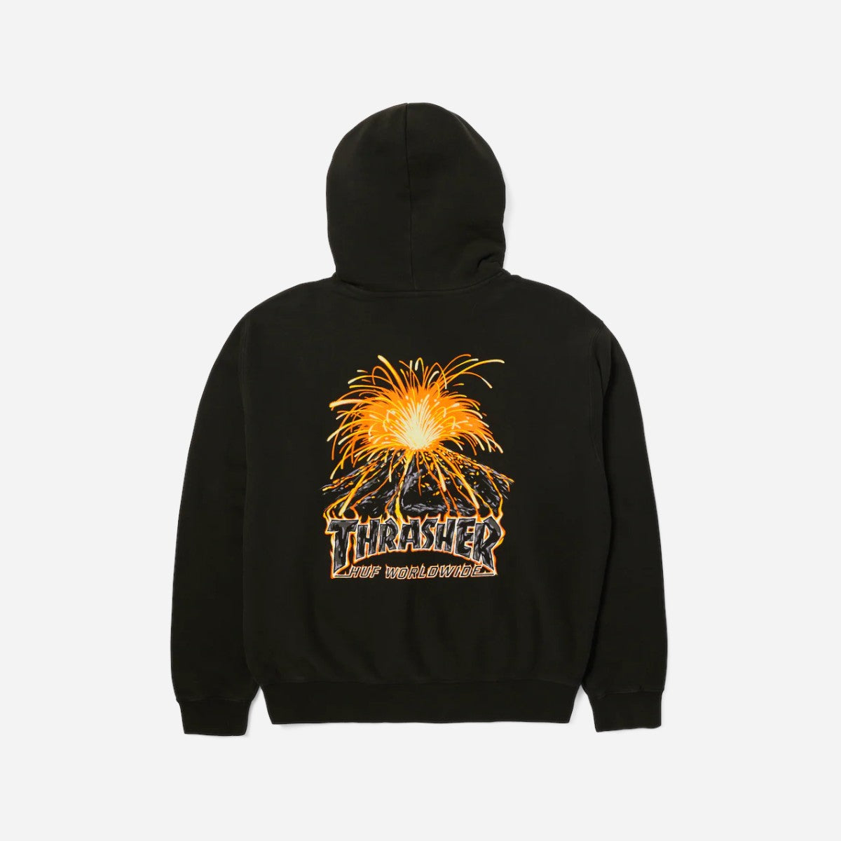 HUF x Thrasher - Meltdown Heavyweight Hoodie - Washed Black