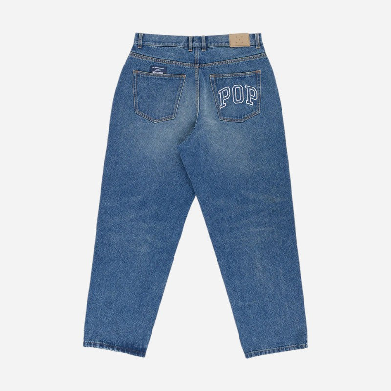 Pop Trading Company - Arch DRS Denim Pants - Washed Mid Blue Denim