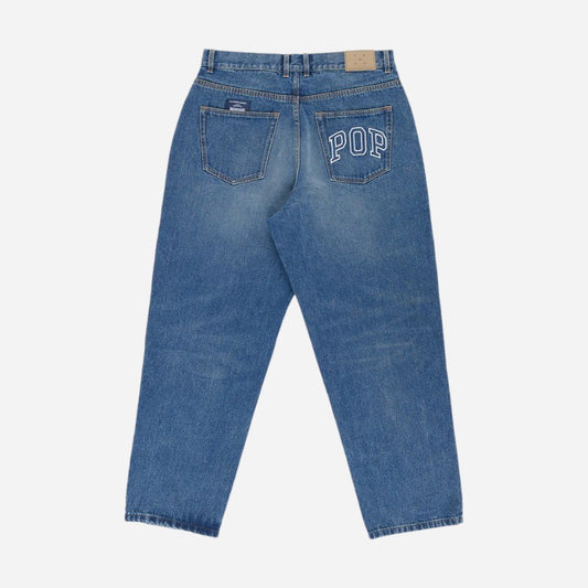 Pop Trading Company - Arch DRS Denim Pants - Washed Mid Blue Denim