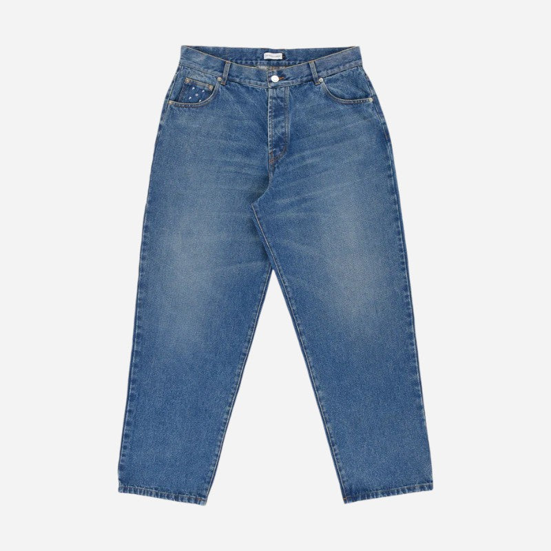 Pop Trading Company - Arch DRS Denim Pants - Washed Mid Blue Denim