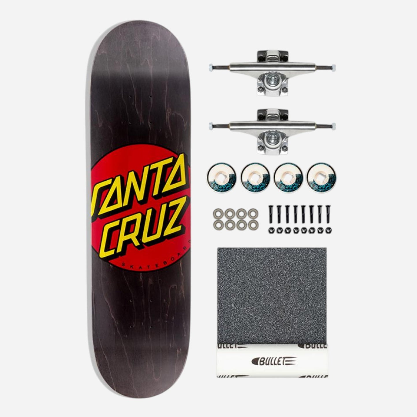 Santa Cruz - Classic Dot With Krux Trucks And Oj ELite Wheels Complete Kit - 8.25"