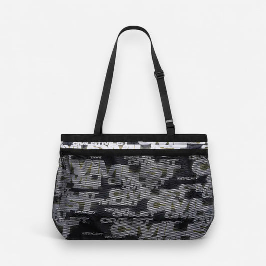 Civilist - Printed Mesh Tote - Charcoal/Yellow