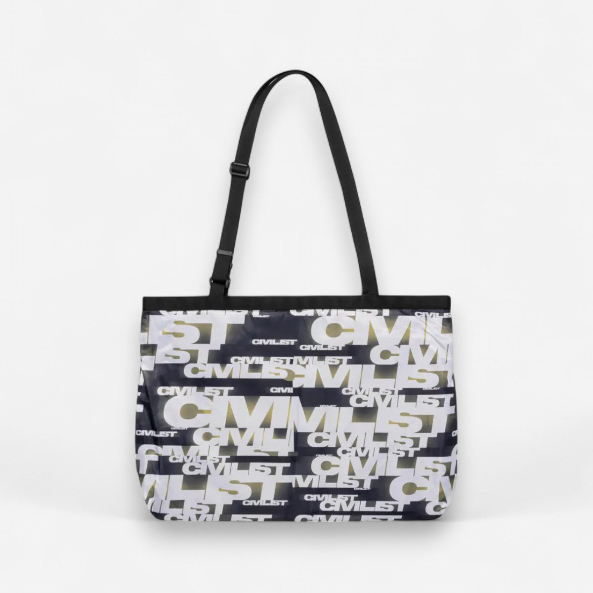 Civilist - Printed Mesh Tote - Charcoal/Yellow