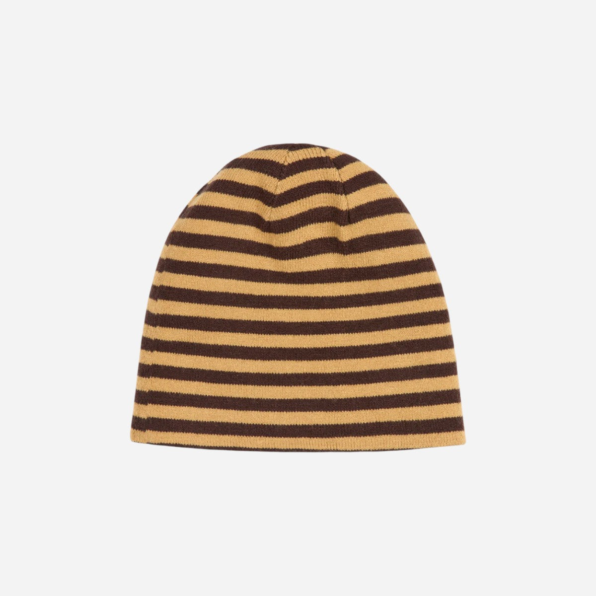 Bronze 56K - Emo Stripe Skull Beanie - Brown