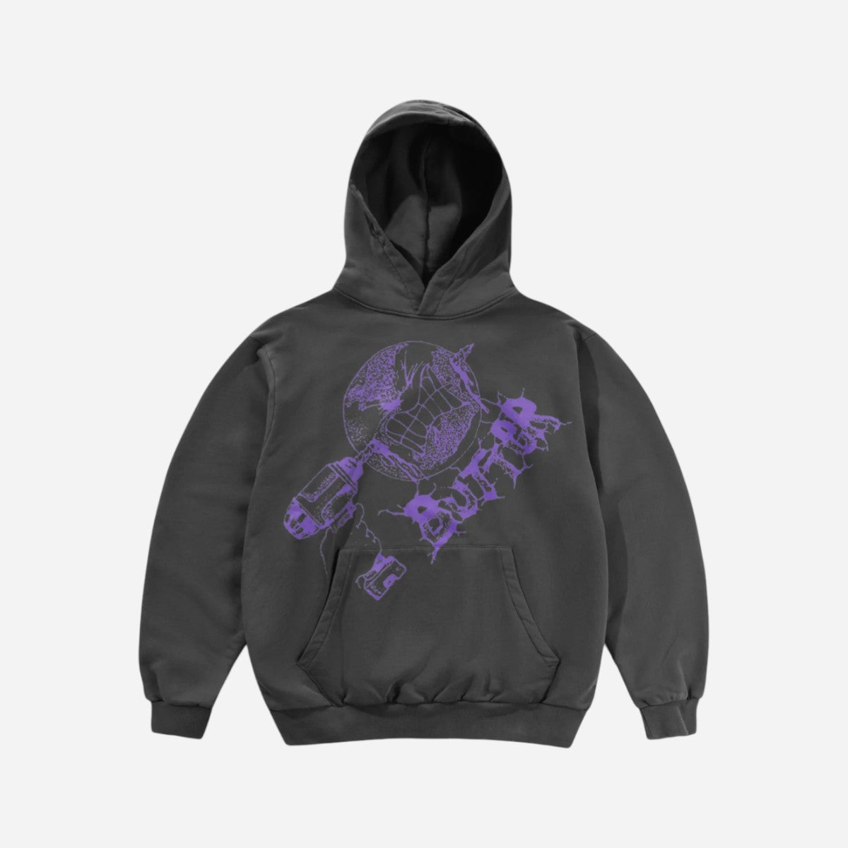 Butter Goods - Drill Pullover Hoodie - Washed Dark Grey