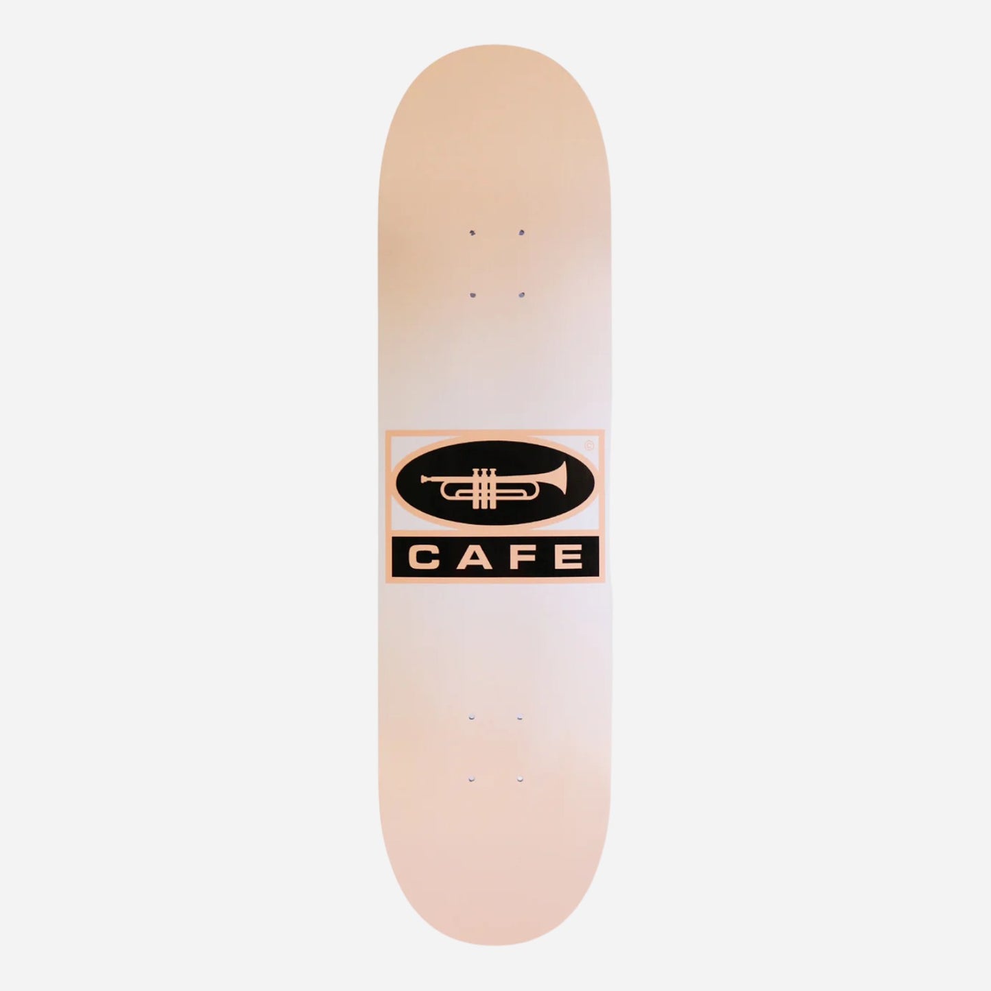 Skateboard Café - Peach/White Fade Trumpet Logo Deck - 8.6"