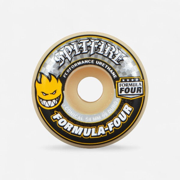 Spitfire - Formula Four Conical Yellow Print Wheels - 54mm 99du