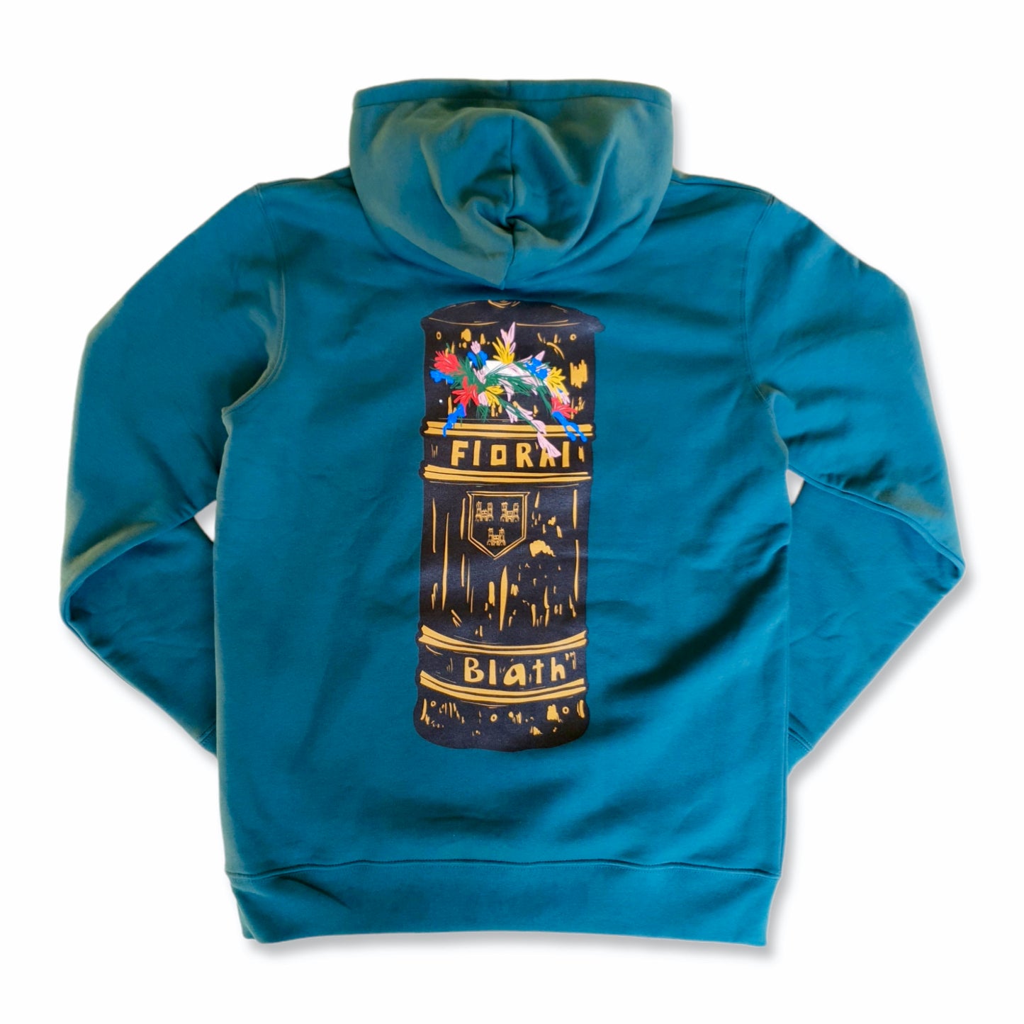 Floral - Trash Hoodie - Emerald Green