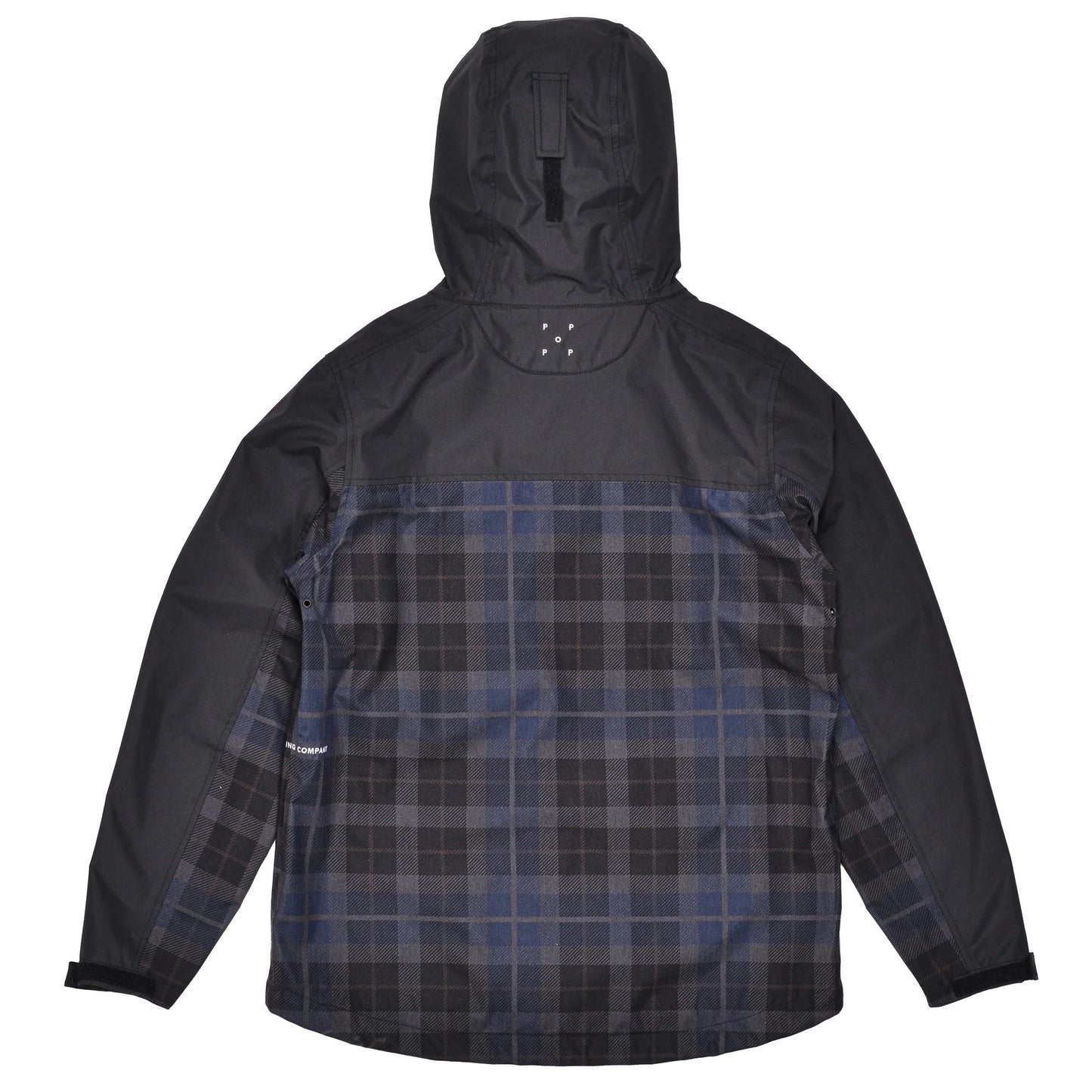 Pop Trading Company - Big Pocket Hooded Jacket - Black/Navy Check