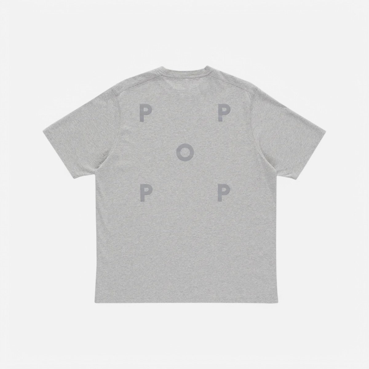 Pop Trading Company - Reflective Logo Tee - Heather Grey