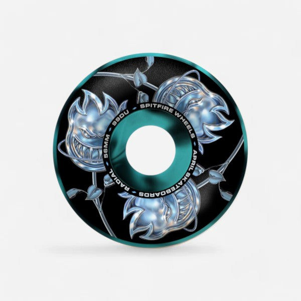 Spitfire - Formula Four April Bighead Rose Radial Black/Blue Swirl Wheels - 56mm 99du