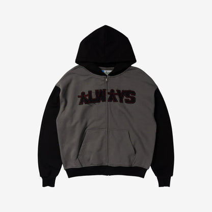 Always - Human Applique Zip Up Hoodie - Black
