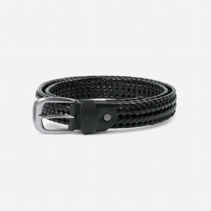 Dime - Braided Leather Belt - Black