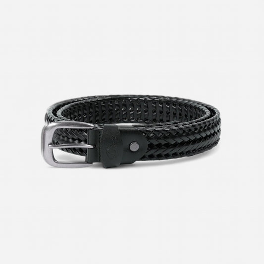 Dime - Braided Leather Belt - Black