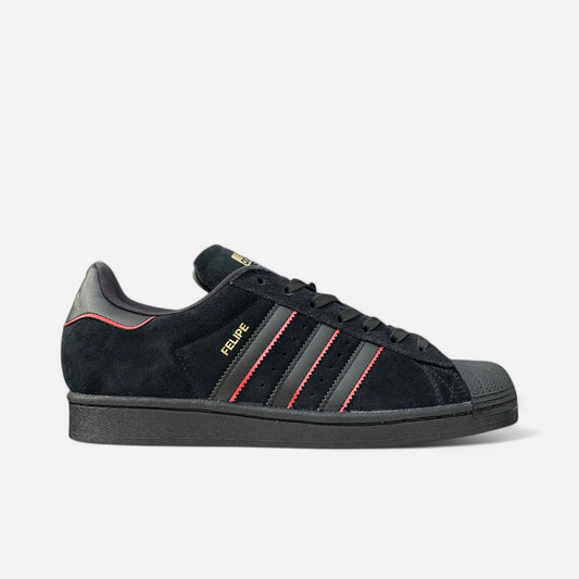 ADIDAS - Felipe Gustavo Superstar ADV Shoes - Core Black/Scarlet/Gold Metallic