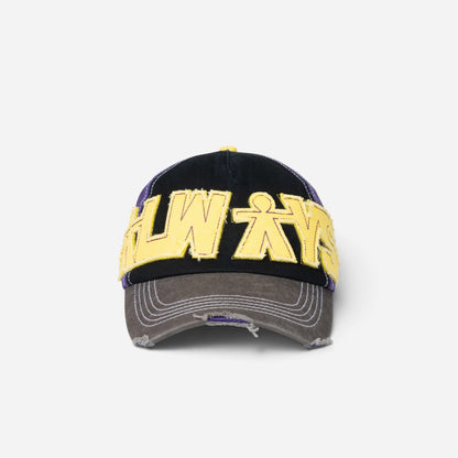 Always - Human Logo 5 Panel Cap - Purple/Black/Yellow