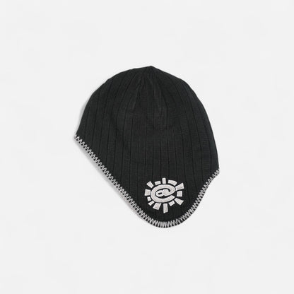 Always - Reversible Ear Flap Beanie - Black/Grey