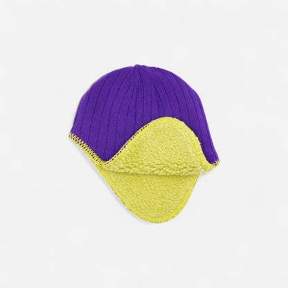 Always - Reversible Ear Flap Beanie - Purple/Green