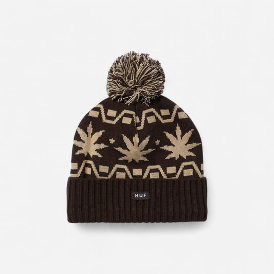 HUF - Apres Cuff Pom Beanie - Brown