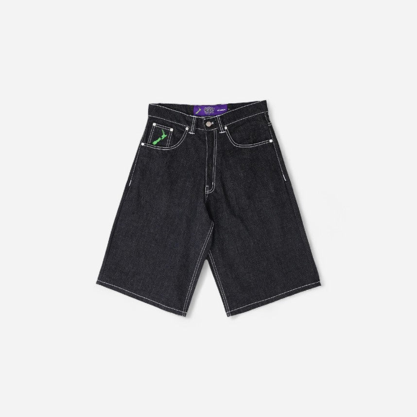 Always - Back Pocket Print Denim Shorts - Black