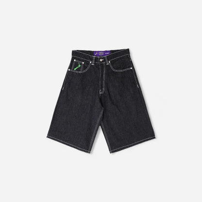 Always - Back Pocket Print Denim Shorts - Black