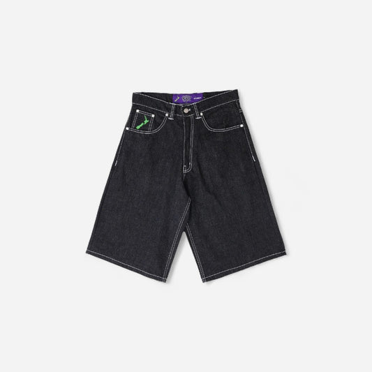 Always - Back Pocket Print Denim Shorts - Black