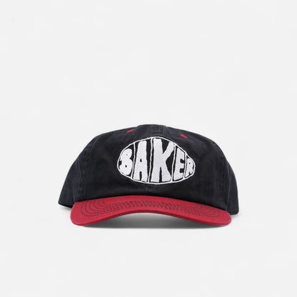 Baker - Sprayed Oval Snapback Cap - Black/Red