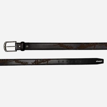 Always - Lazer Cowhide Belt - Black/Green