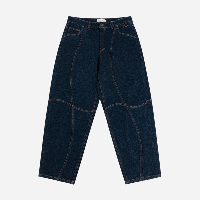 Dime - Classic Baggy Denim Pants - Indigo Paneled