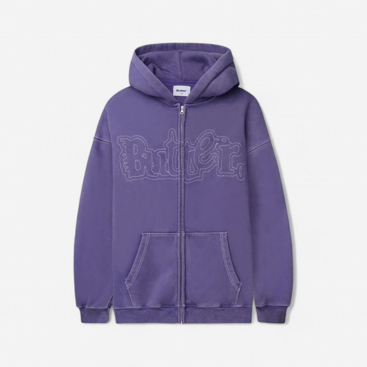 Butter Goods - Breakdown Zip-Thru Hoodie - Washed Purple