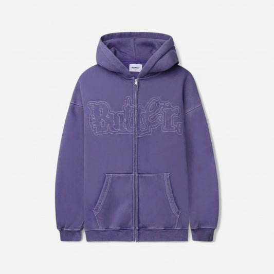 Butter Goods - Breakdown Zip-Thru Hoodie - Washed Purple