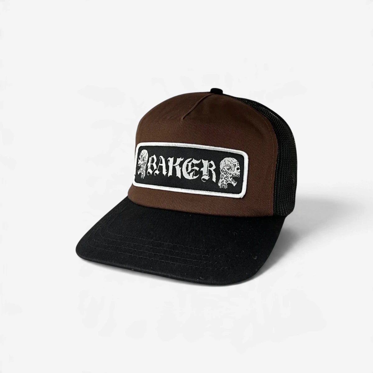 Baker - Twin Skulls Trucker Cap - Brown/Black