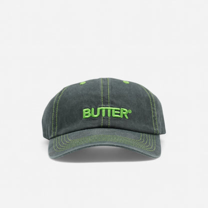 Butter Goods - Rounded Logo 6 Panel Cap - Washed Black