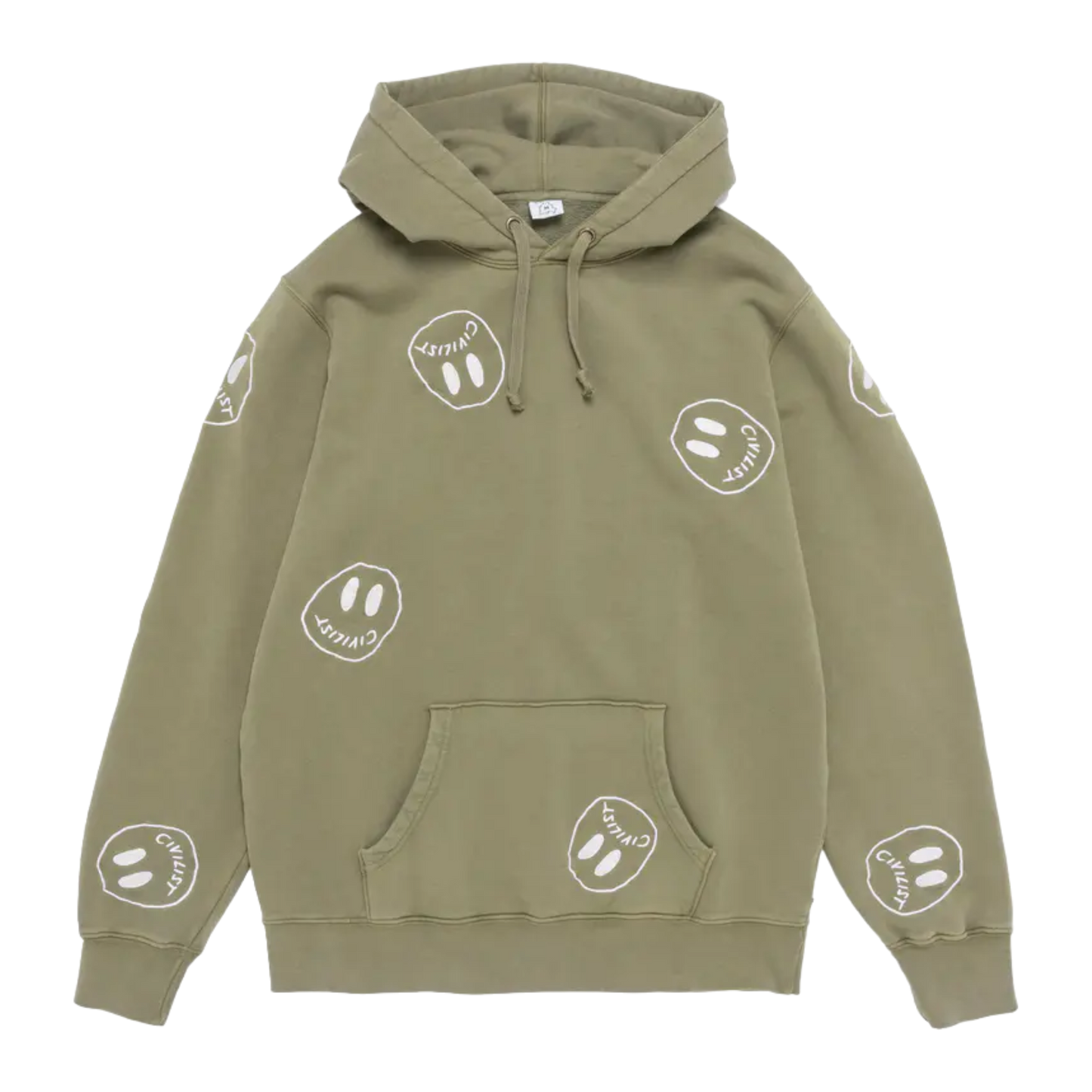 Civilist - Allover Smiler Hoodie - Olive