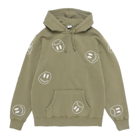 Civilist - Allover Smiler Hoodie - Olive