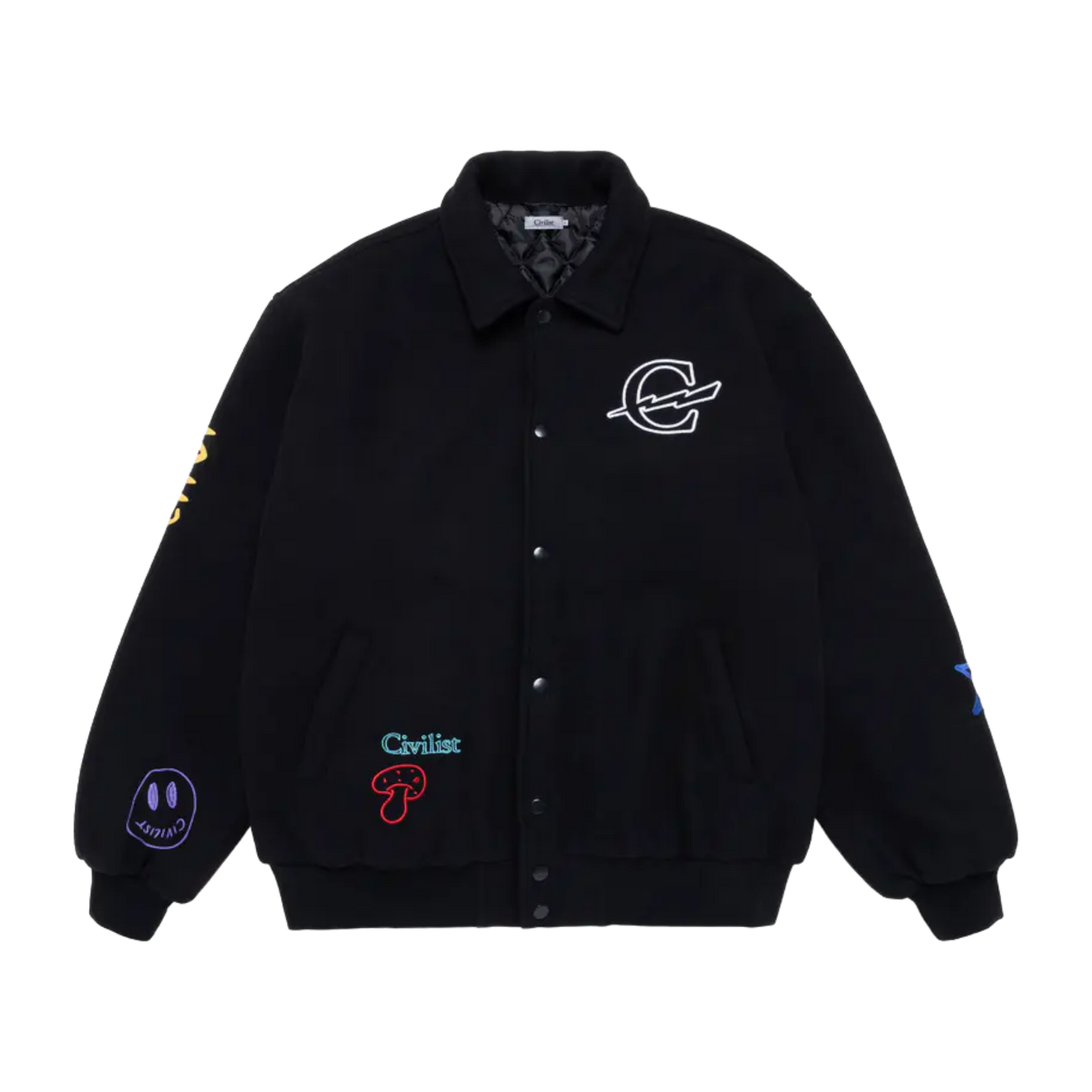 Civilist - Wool Bomber Jacket - Black