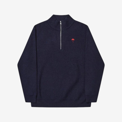 Hélas - Classic Quarter Zip Knit - Navy
