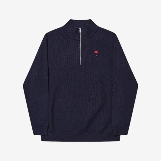 Hélas - Classic Quarter Zip Knit - Navy