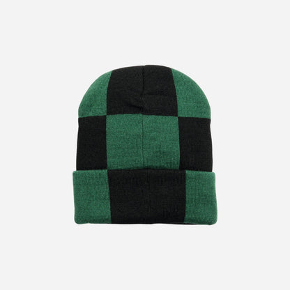 Skateboard Café - Check Fold Beanie - Forest Green/Black/Gold