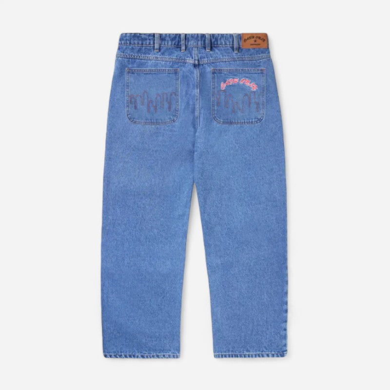 Cash Only - Logo Baggy Denim Jeans - Washed Indigo